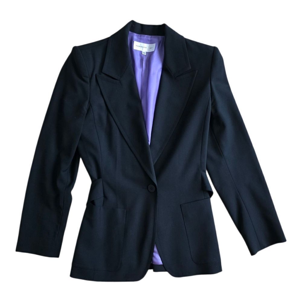 Barbara Bui Black Fitted Wool Belted Blazer 6